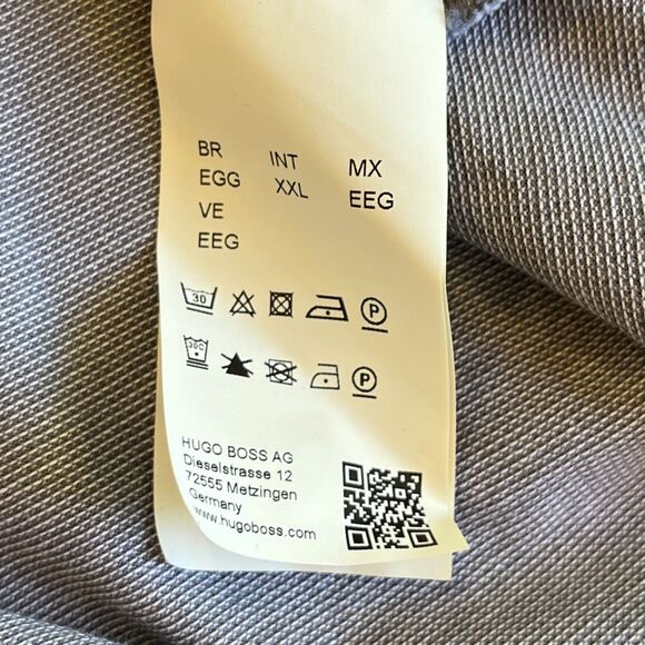 Boss Hugo Boss Parlay Grey Knit Polo Shirt XXL 100% Cotton Regular Fit - Picture 5 of 7